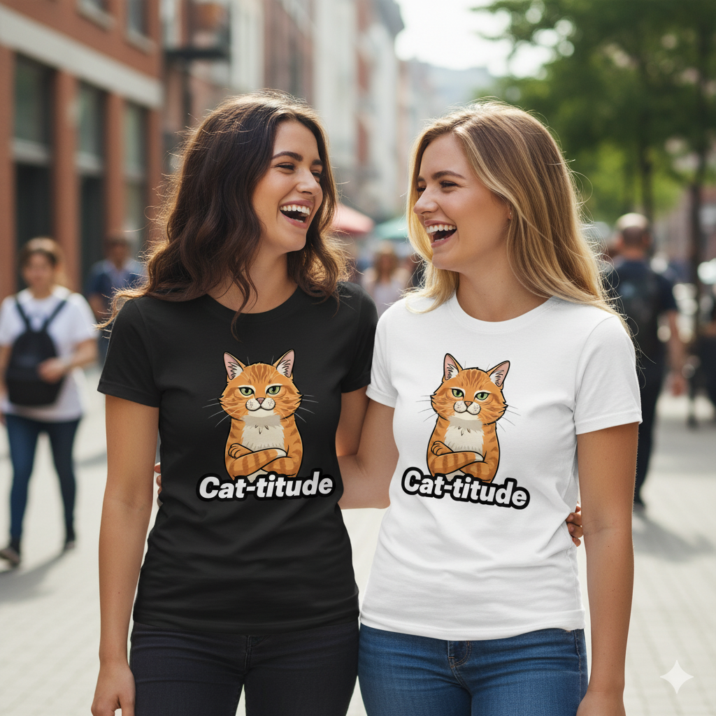 Cat attitude t-shirt for women | Catlover