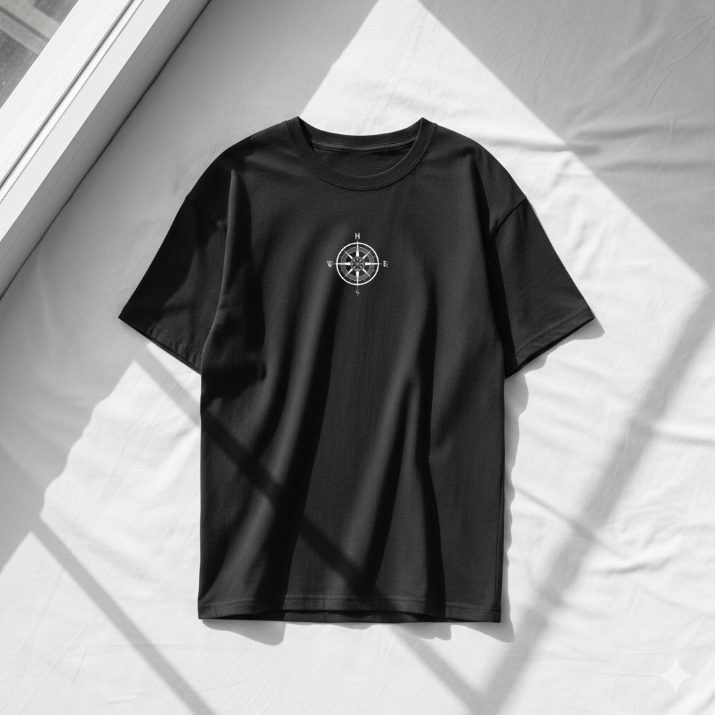 Norse Compass Aesthetic Oversized T-Shirt - Unisex Viking Streetwear - 100% Cotton