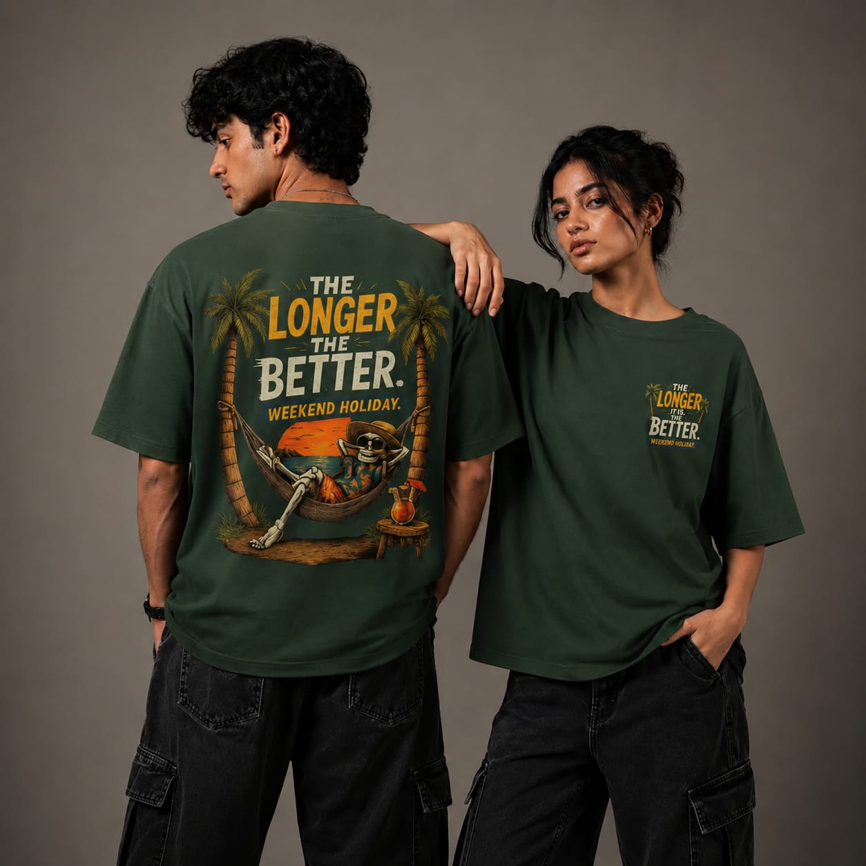 The longer it is, the better - Weekend holidays, Half Sleeve Round Neck T-Shirt 100% cotton