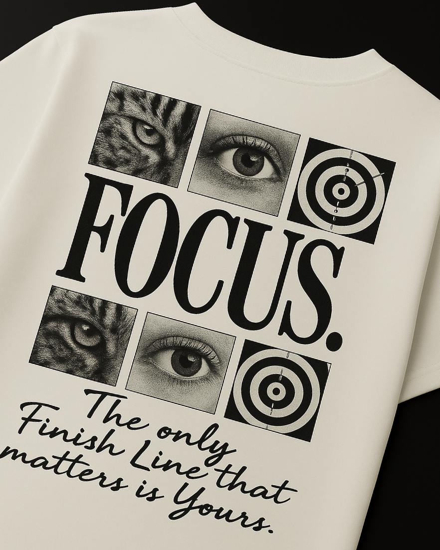 Focus Oversized Sharp Eye Graphic T-Shirt: Unisex | Unleavables | 100% Cotton | Round Neck