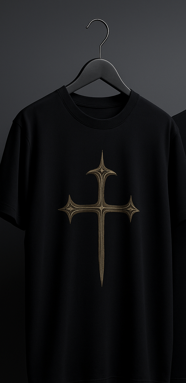 NOX Oversized Angel Wings & Cross Gothic Graphic T-Shirt: Unisex | Unleavables | 100% Cotton | Round Neck