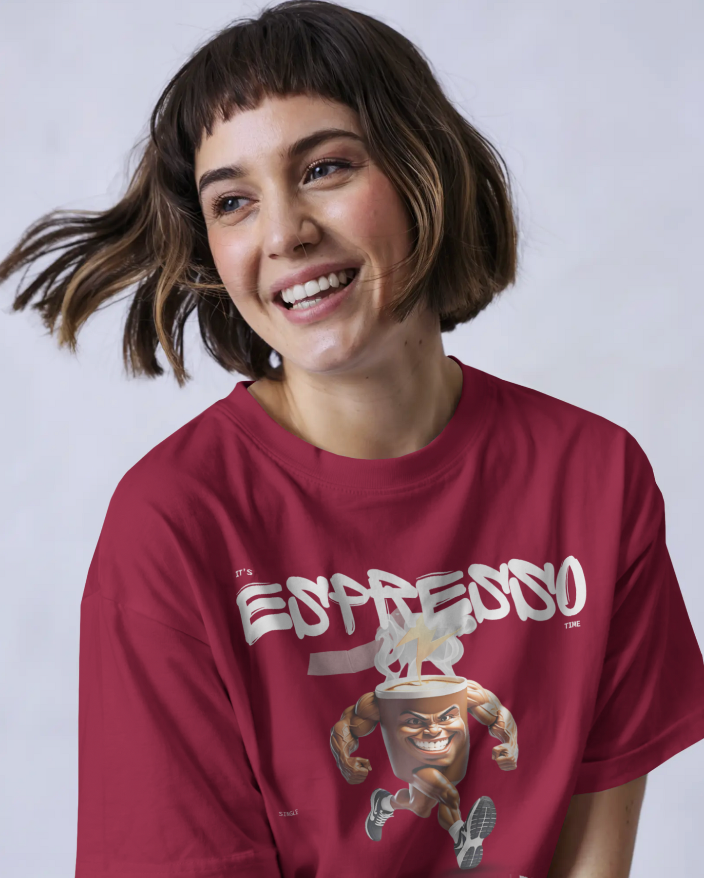Espresso Time – Unleavables Oversized T-Shirt for Coffee Lovers & Fitness Freaks | 100% Cotton