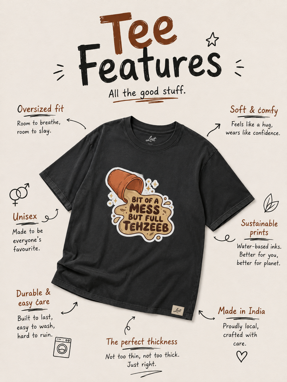 Bit of a Mess, Full Tehzeeb™ Tea-Shirt Tee
