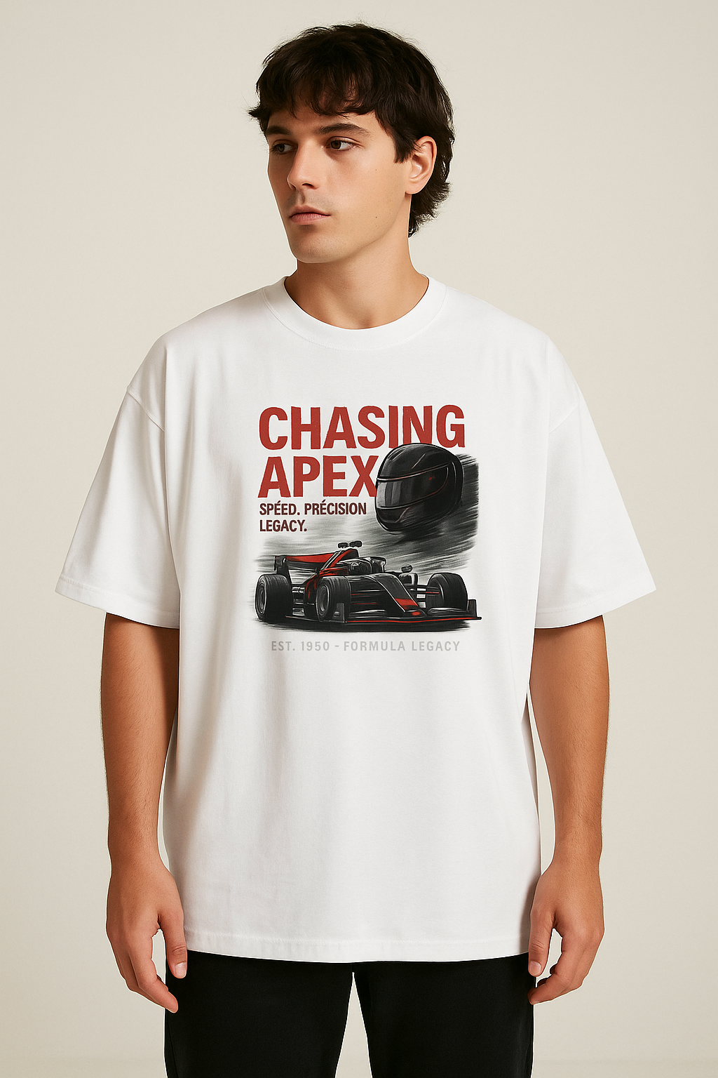 Unleavables | Chasing Apex Racing Graphic Men's Over Sized T-Shirt | 100% Cotton