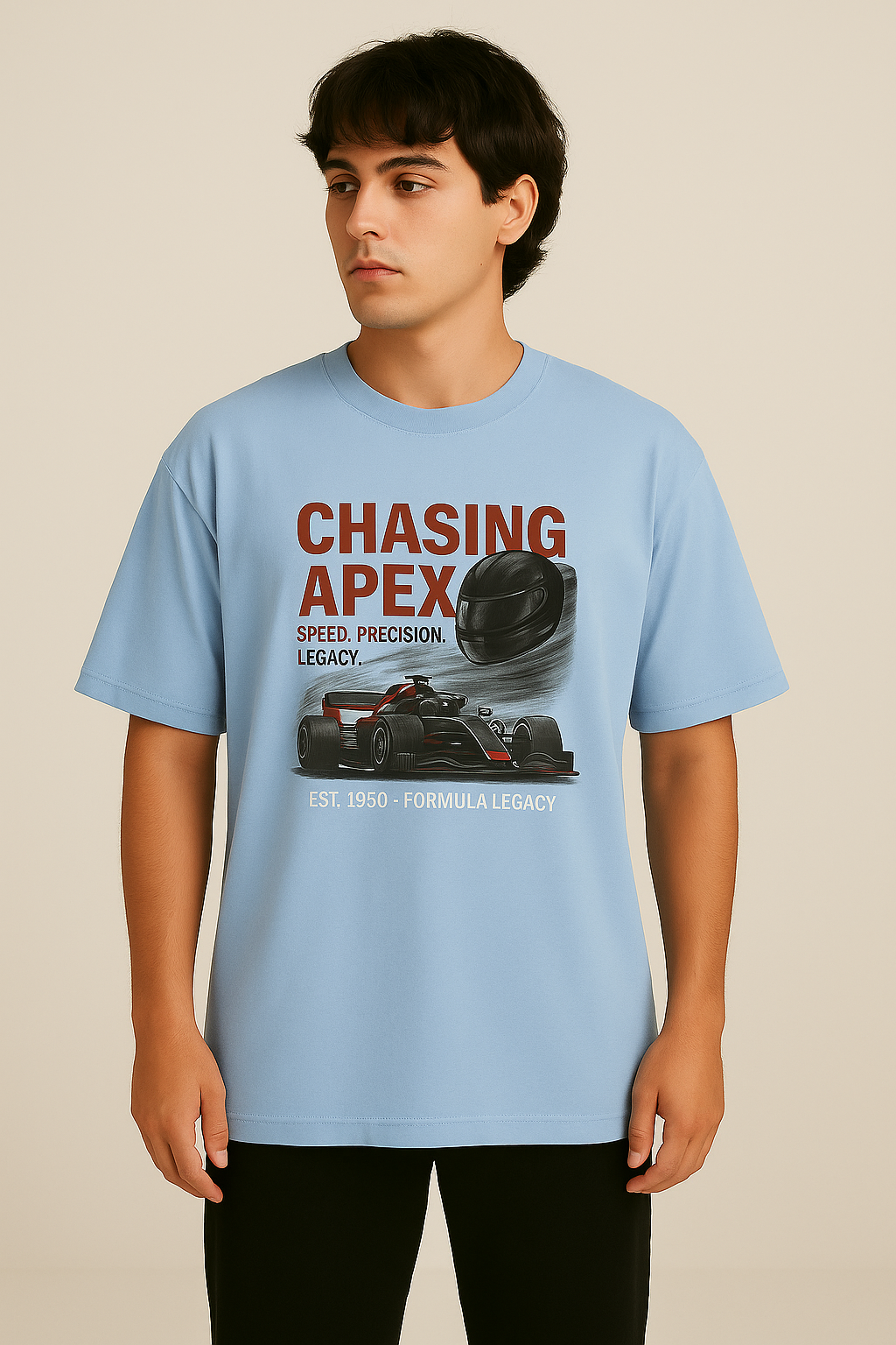 Unleavables | Chasing Apex Racing Graphic Men's Over Sized T-Shirt | 100% Cotton