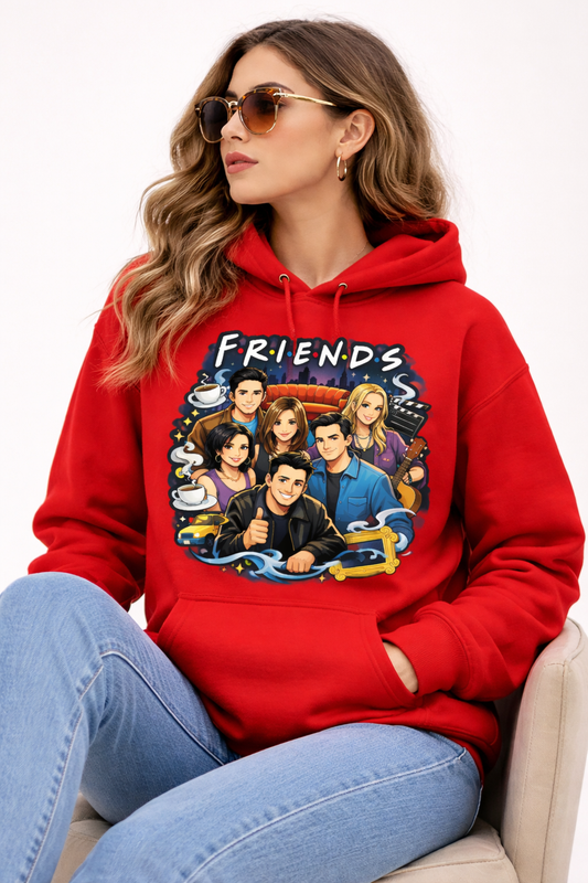 Unleavables FRIENDS Print Hoodie| Woman Regular Fit| 100% Cotton