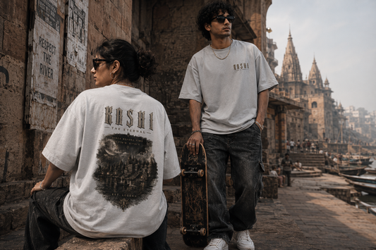 Kashi The Eternal City Men's Oversized T-Shirt | Varanasi Banaras Premium Cotton Streetwear