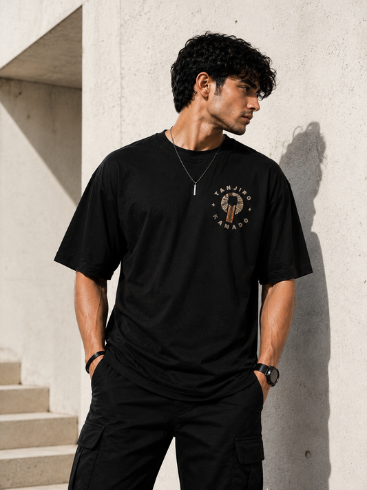 Tanjiiro Kamado Oversized Tee for Men | Cool & Aesthetic Streetwear | Anime Lover | Premium Quality