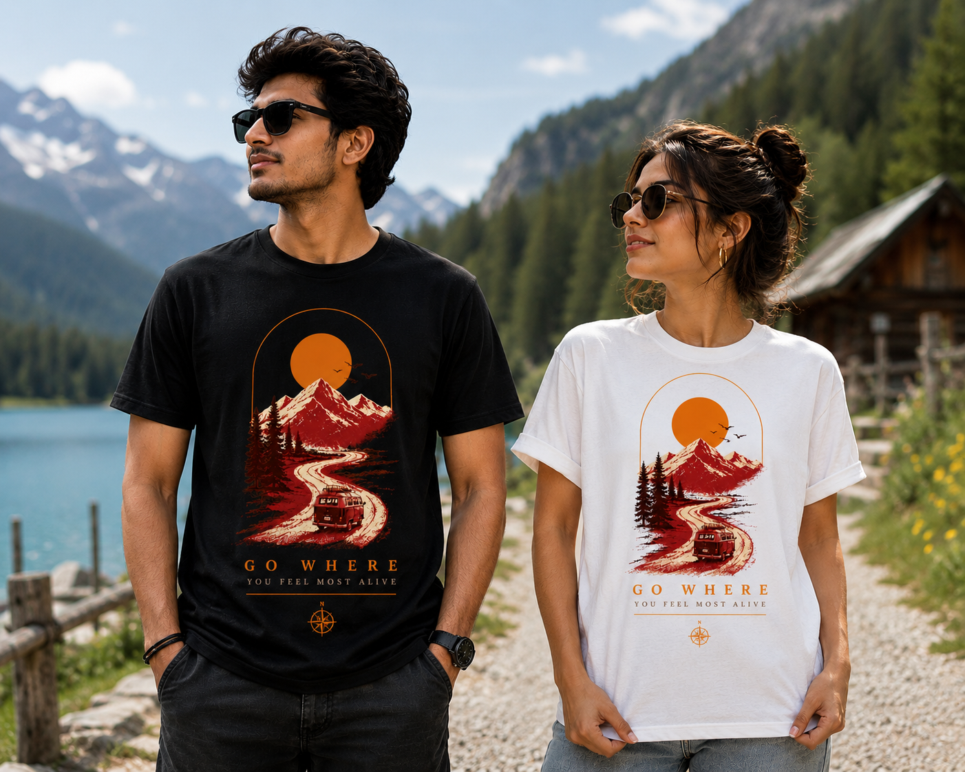 Unisex Oversized T-shirt | Travel Enthusiasts| Go Where You Feel Most Alive| 220 GSM bio-washed fabric | 100% combed cotton