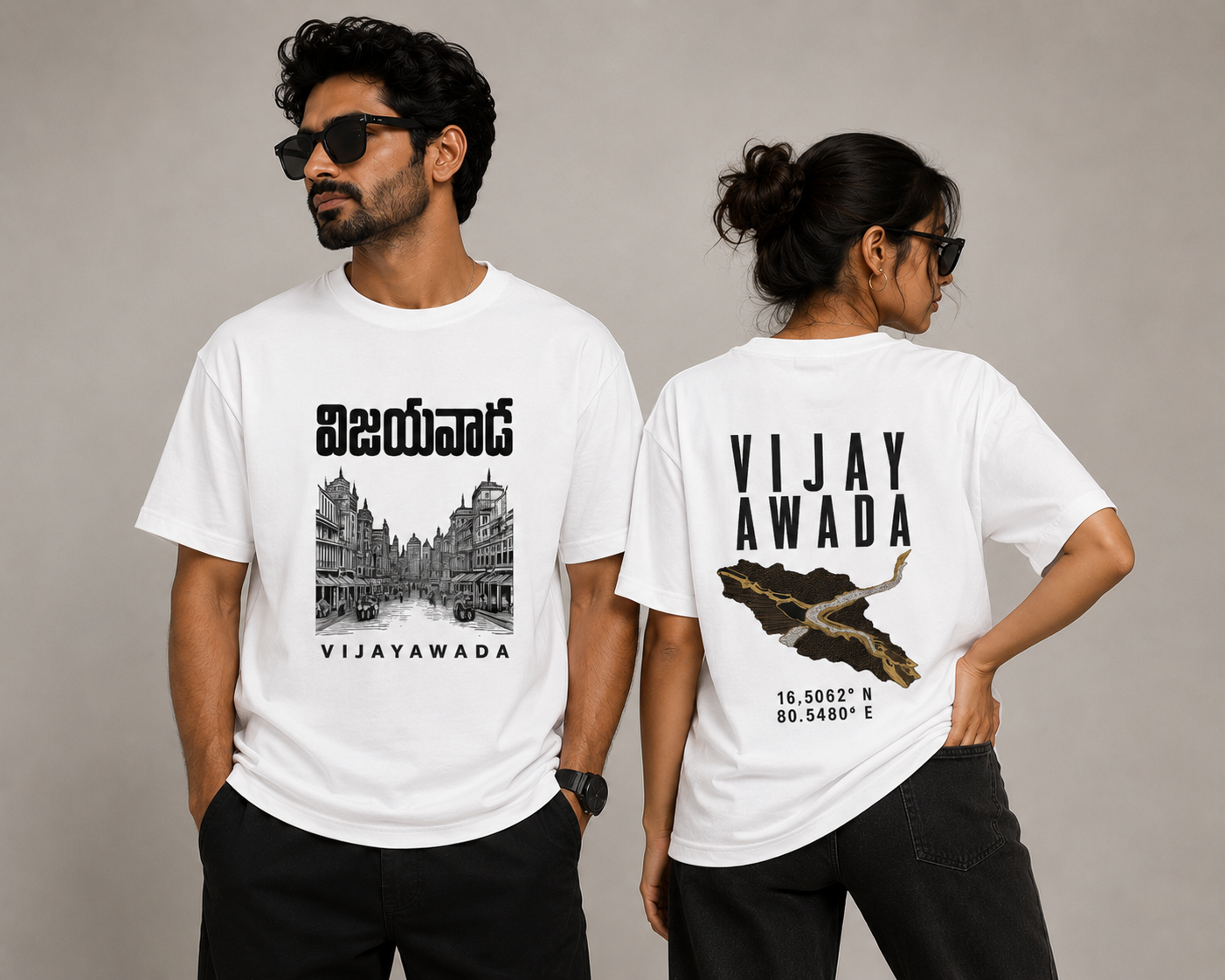 Vijayawada Telgu Typo Round Neck