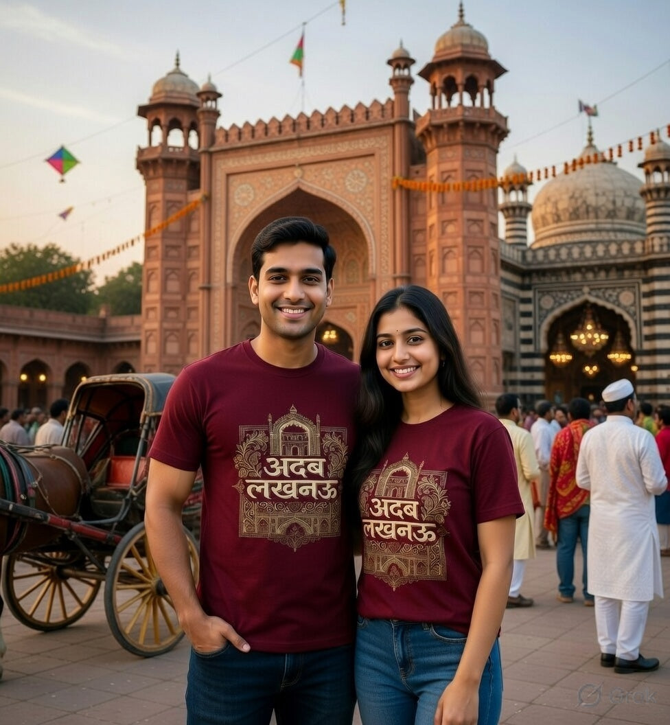 Adab Lucknow Unisex T-Shirt | Lucknow Culture Graphic Tee | Premium Cotton Streetwear T-shirt