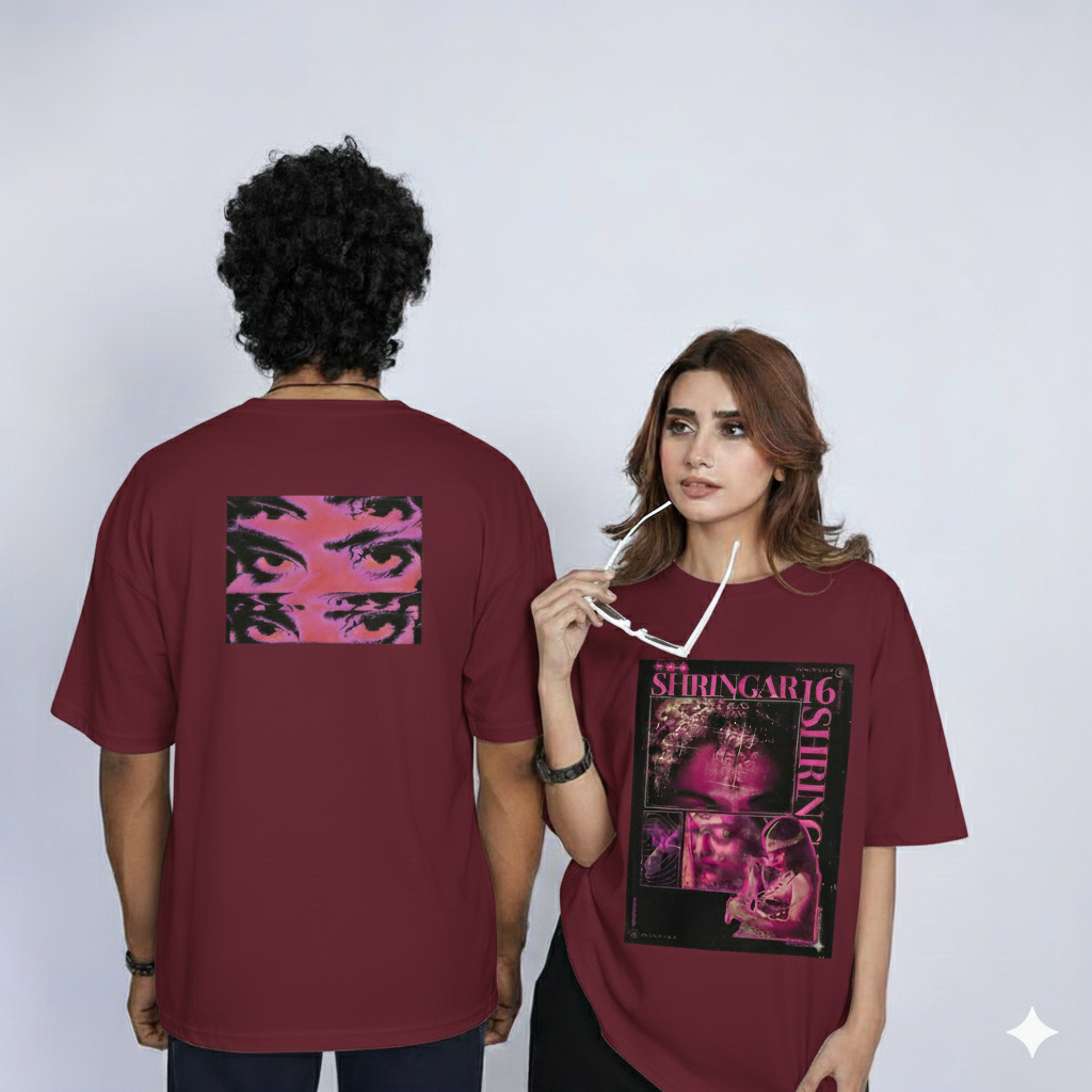 Unleavables Oversized Graphic T-shirt Unisex- Solah Shringar Premium Cotton Tee