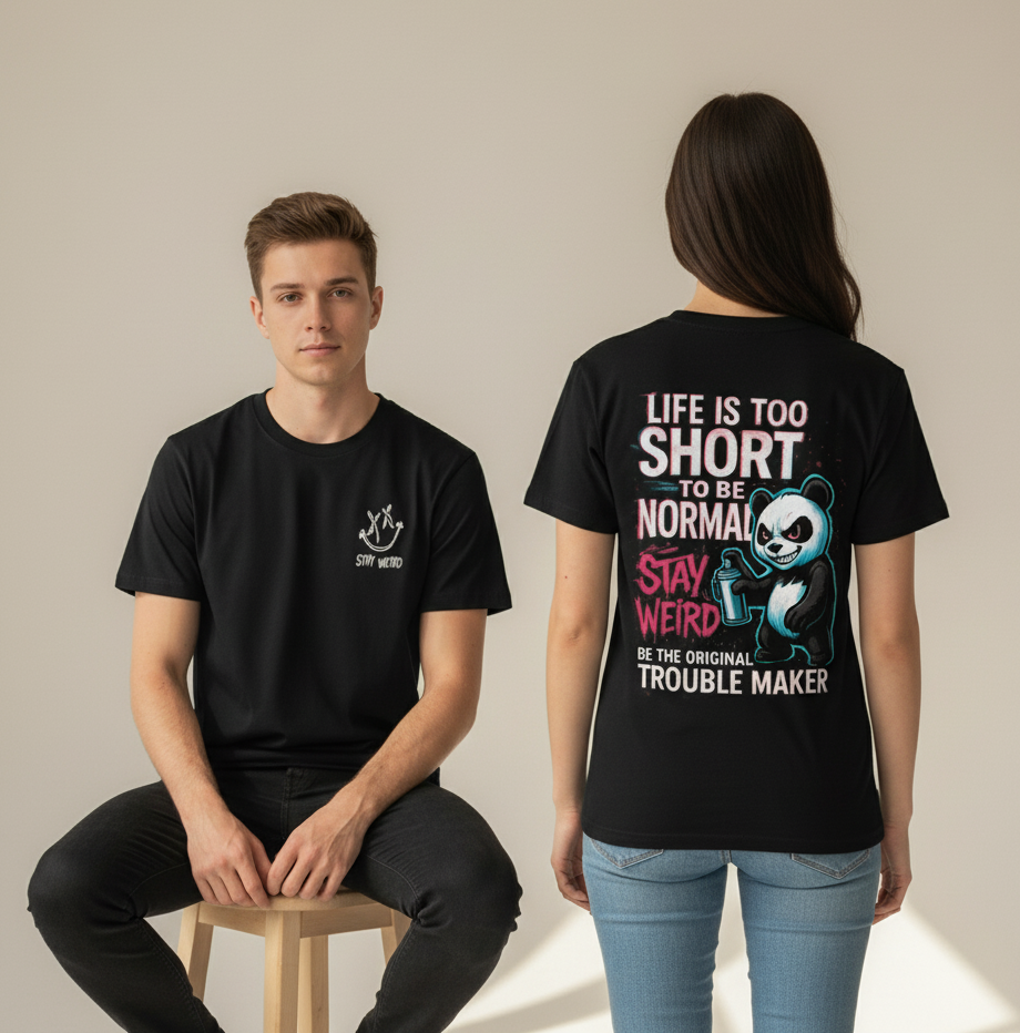 Unleavables Panda Graffiti Graphic T-Shirt | 100% Cotton, Unisex Streetwear