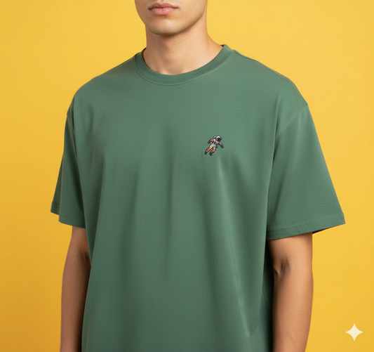 Unleavables | Cosmic Drifter Oversized T-Shirt – Astronaut Galaxy Back Print | Half Sleeve | 100% Cotton | Unisex