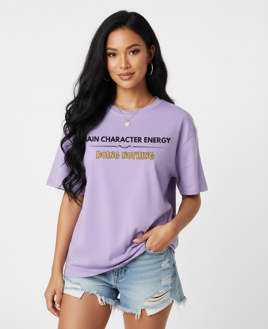 Main Character Energy Oversized Unisex T-Shirt | Funny Sloth Graphic Tee - Unleavables