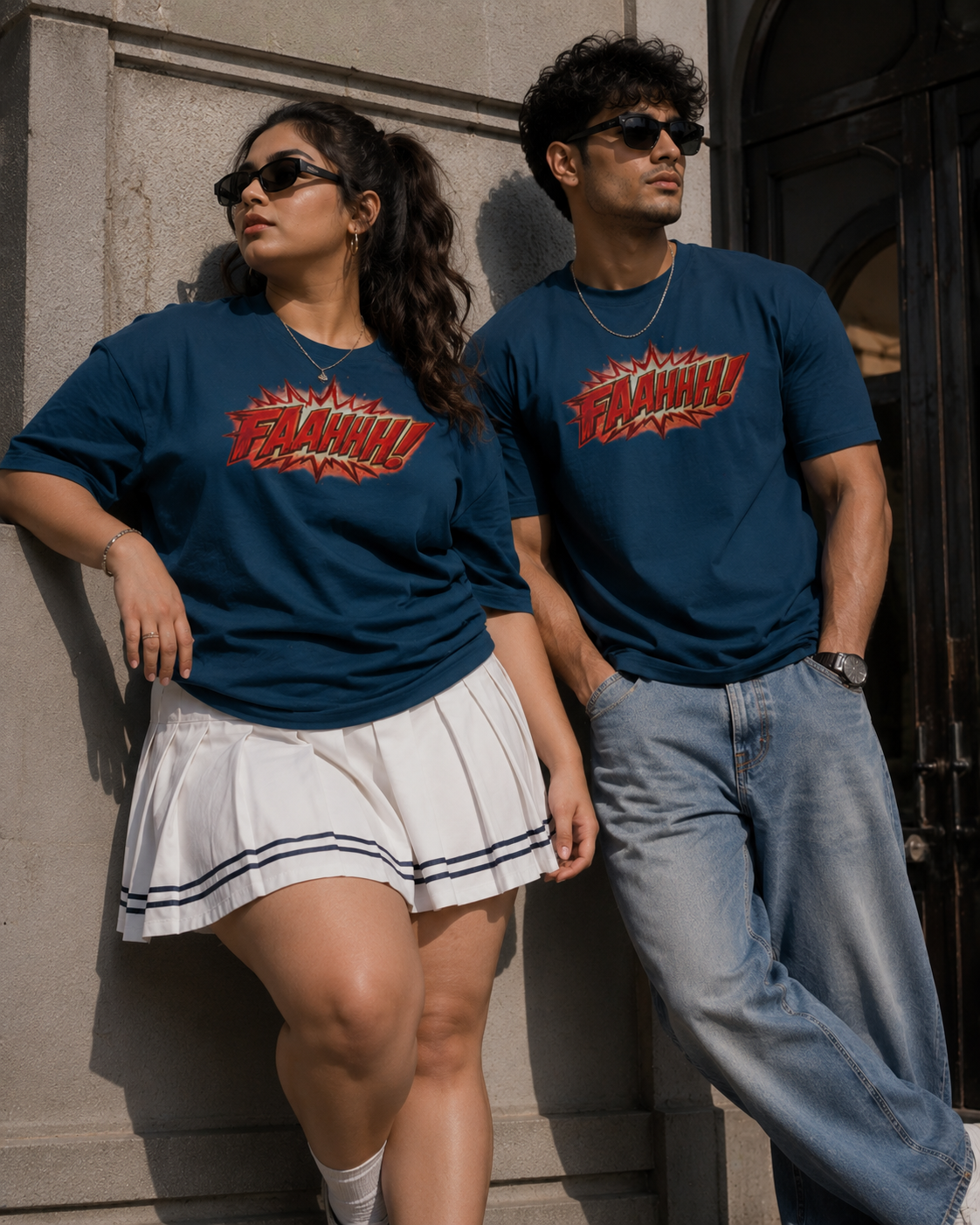 Unleaveables - Faahhh! Trendy Graphic Round Neck T-Shirt for Men & Women - 100% Cotton