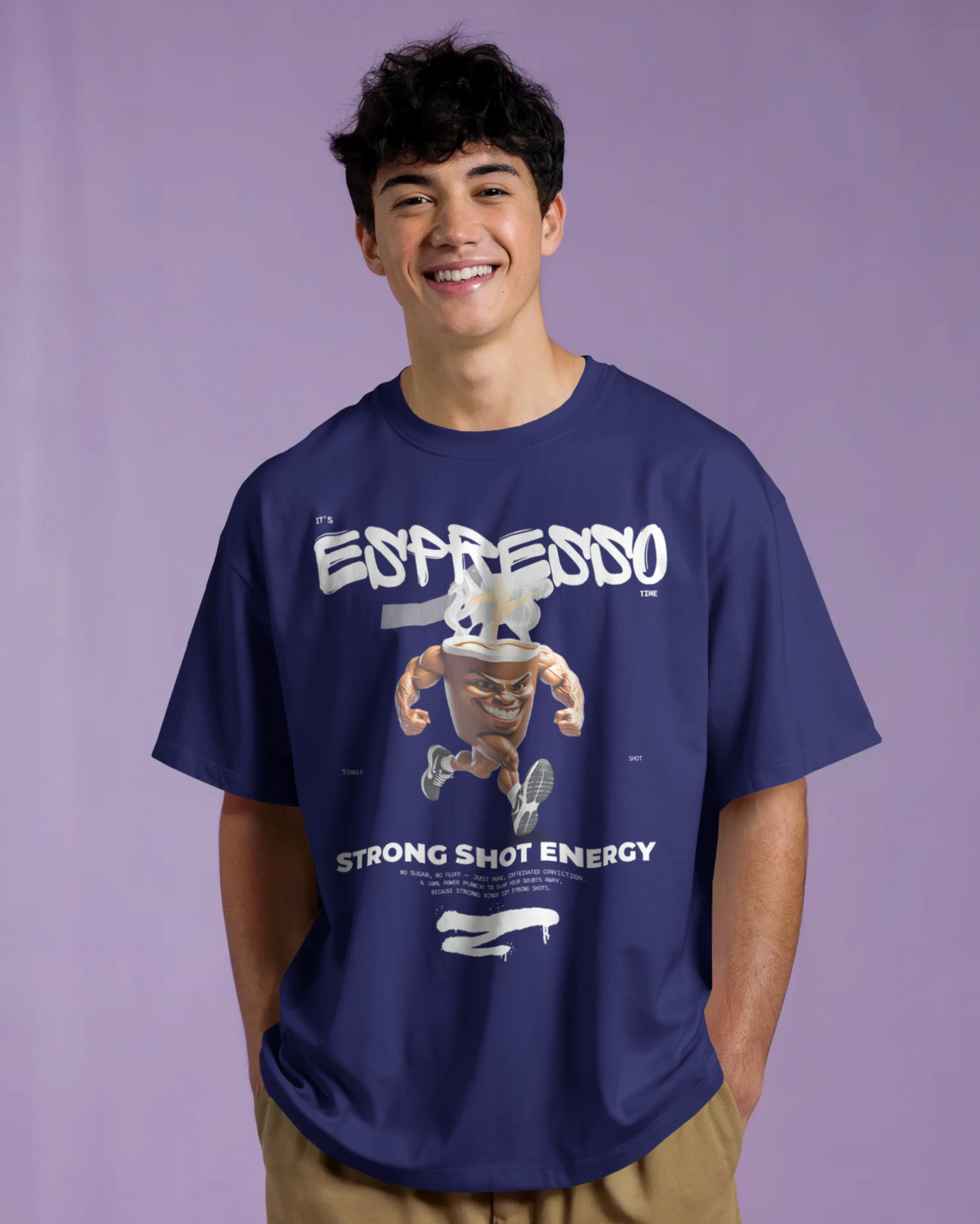 Espresso Time – Unleavables Oversized T-Shirt for Coffee Lovers & Fitness Freaks | 100% Cotton
