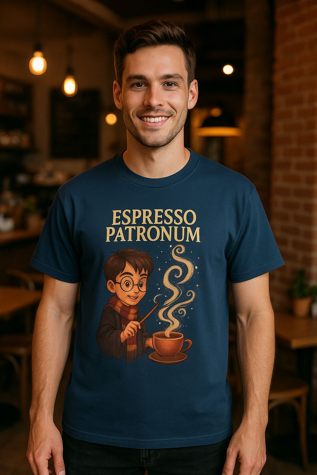 Unleavables Espresso Patronum coffee lover Blue Oversized Tshirt 100% cotton
