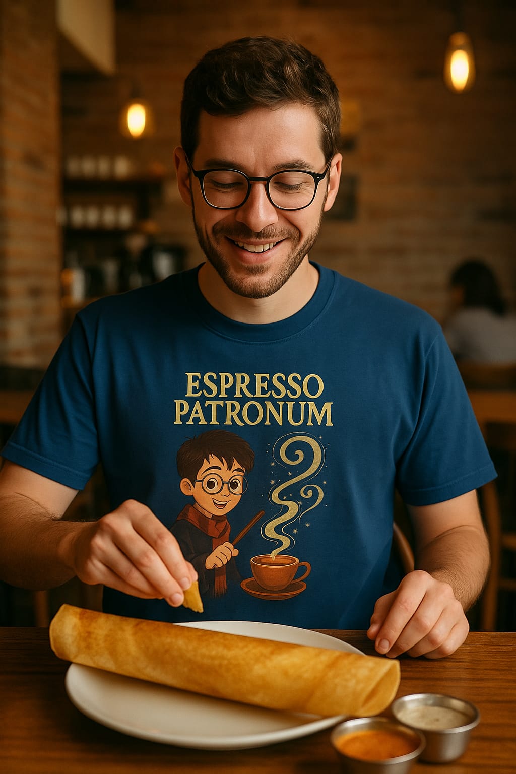 Unleavables Espresso Patronum coffee lover Blue Oversized Tshirt 100% cotton
