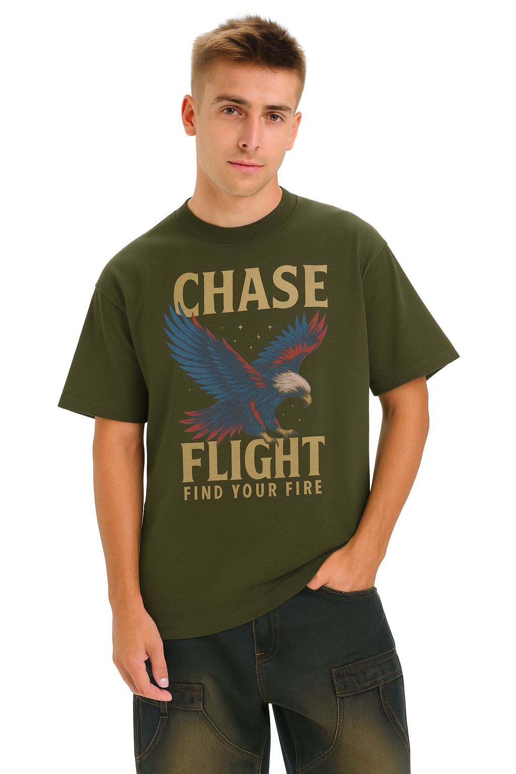 Skybound Spirit Oversized Eagle Tee | Streetwear Essential | Unisex | 100% Cotton