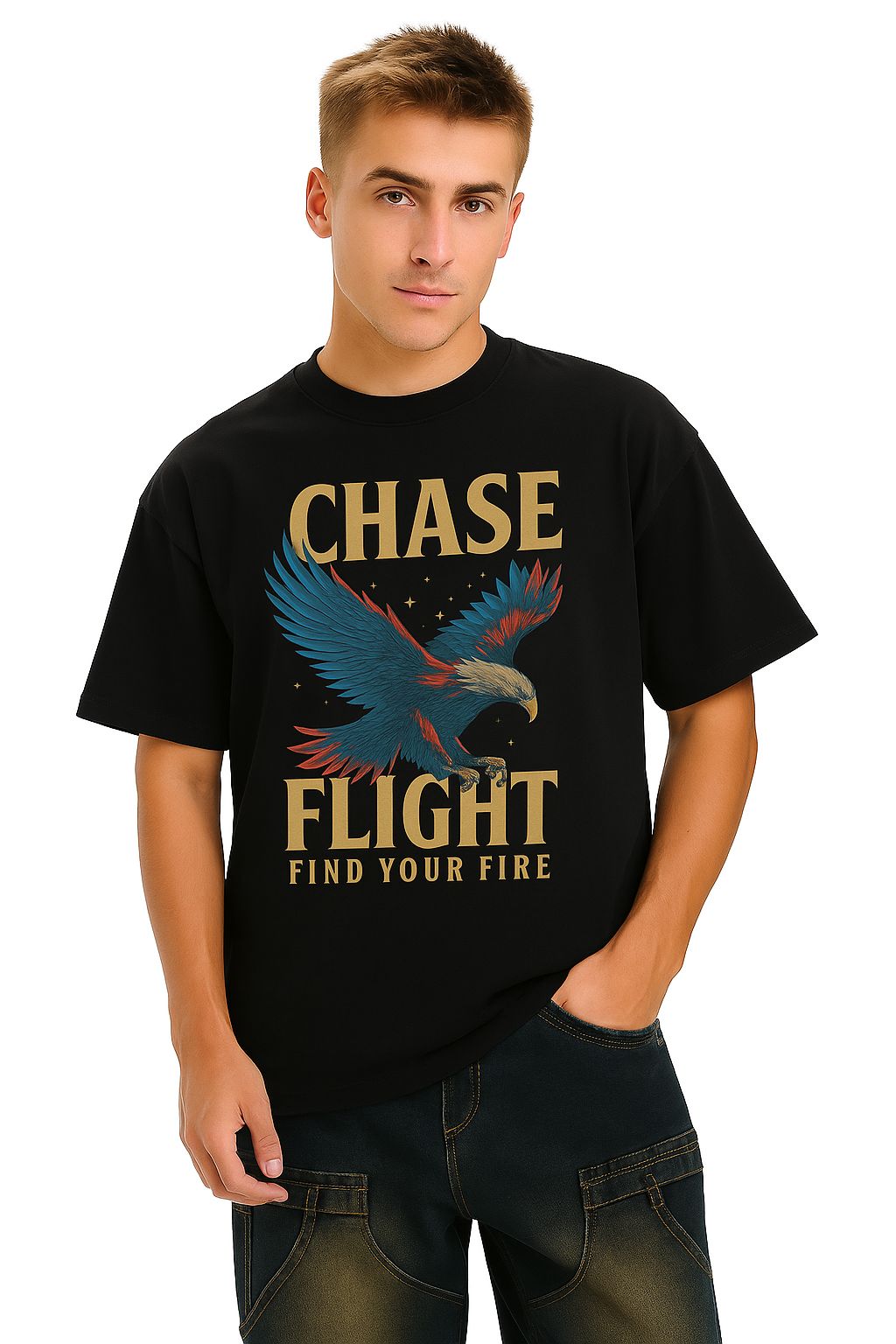Skybound Spirit Oversized Eagle Tee | Streetwear Essential | Unisex | 100% Cotton