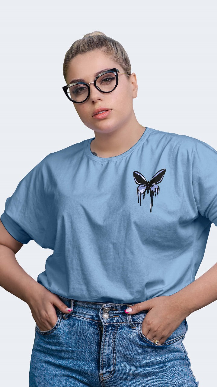 GardenDrift Butterfly Oversized Graphic Tee – Aesthetic Streetwear | Unisex | Oversized Tshirt | 100% Cotton