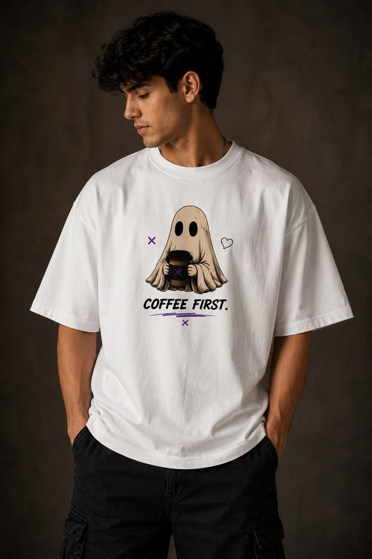 Cozy Ghost Aesthetic Unleavables Tee – Good Coffee Good Energy