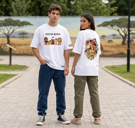 Hakuna Matata Oversized T-Shirt | Premium 220 GSM 100% Cotton Unisex Graphic Tee
