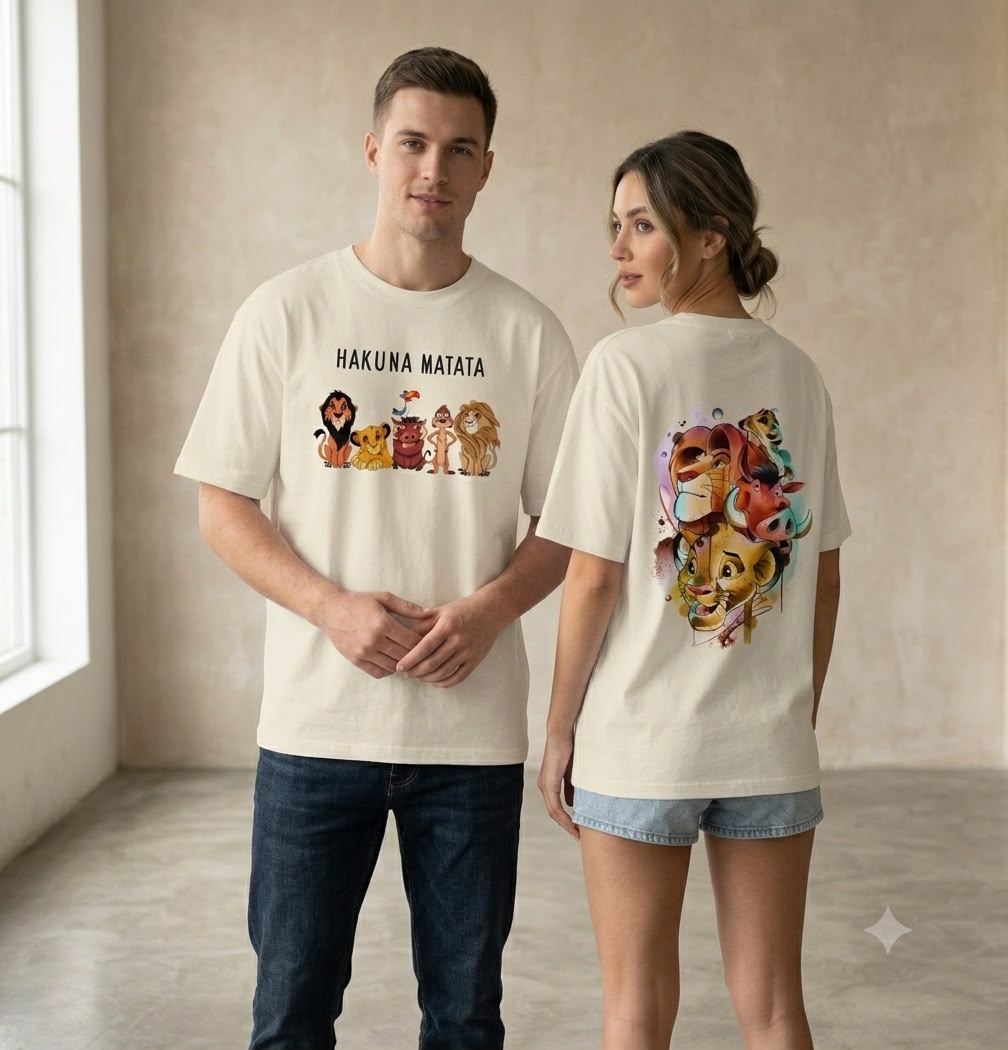 Hakuna Matata Oversized T-Shirt | Premium 220 GSM 100% Cotton Unisex Graphic Tee
