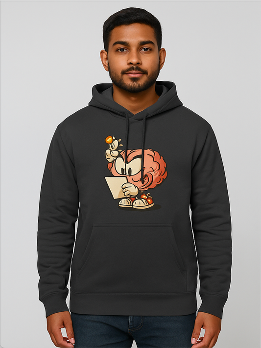 Casual Graphic Hoodie-Brain at Work Design