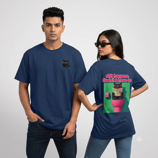 Cat Graphic Oversized T-Shirt | Unisex Streetwear Tee