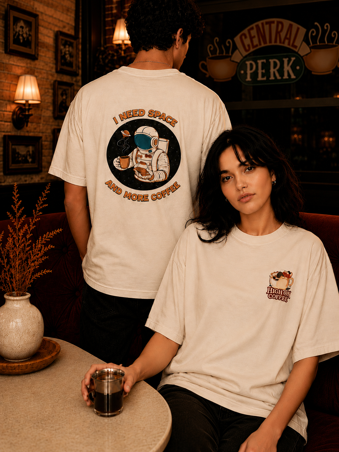 Unleavables Coffee Lover Unisex Oversized Graphic T-Shirt