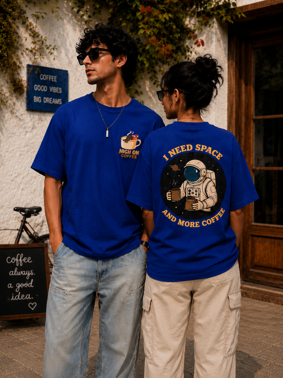 Unleavables Coffee Lover Unisex Oversized Graphic T-Shirt