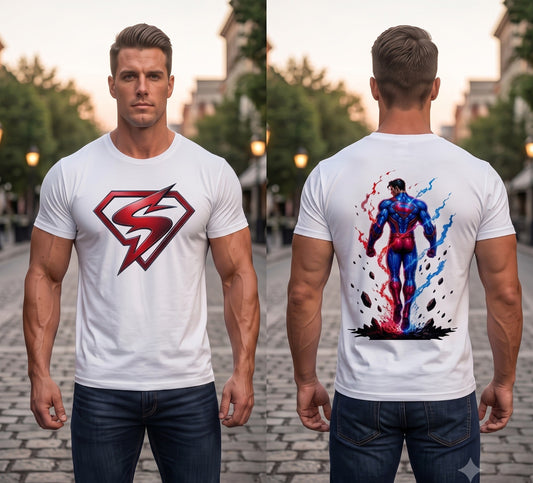 Unleavables Oversized Men’s T-shirt - Superman Graphics Style 100% Cotton T-Shirt