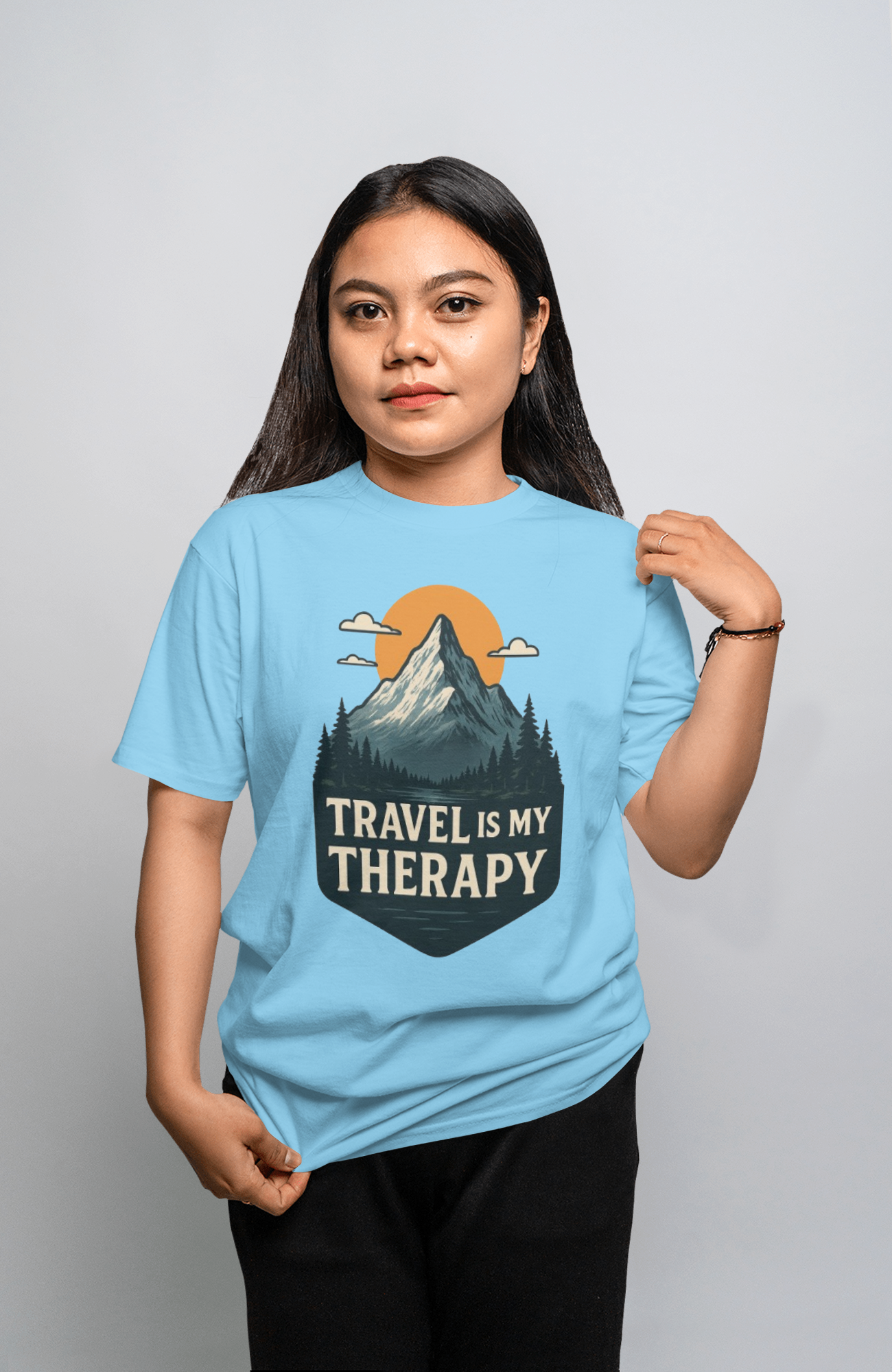 Unleavable Oversized Summer T-shirt Unisex | "Travel is My Therapy" – Wear Your Wanderlust- 100% cotton