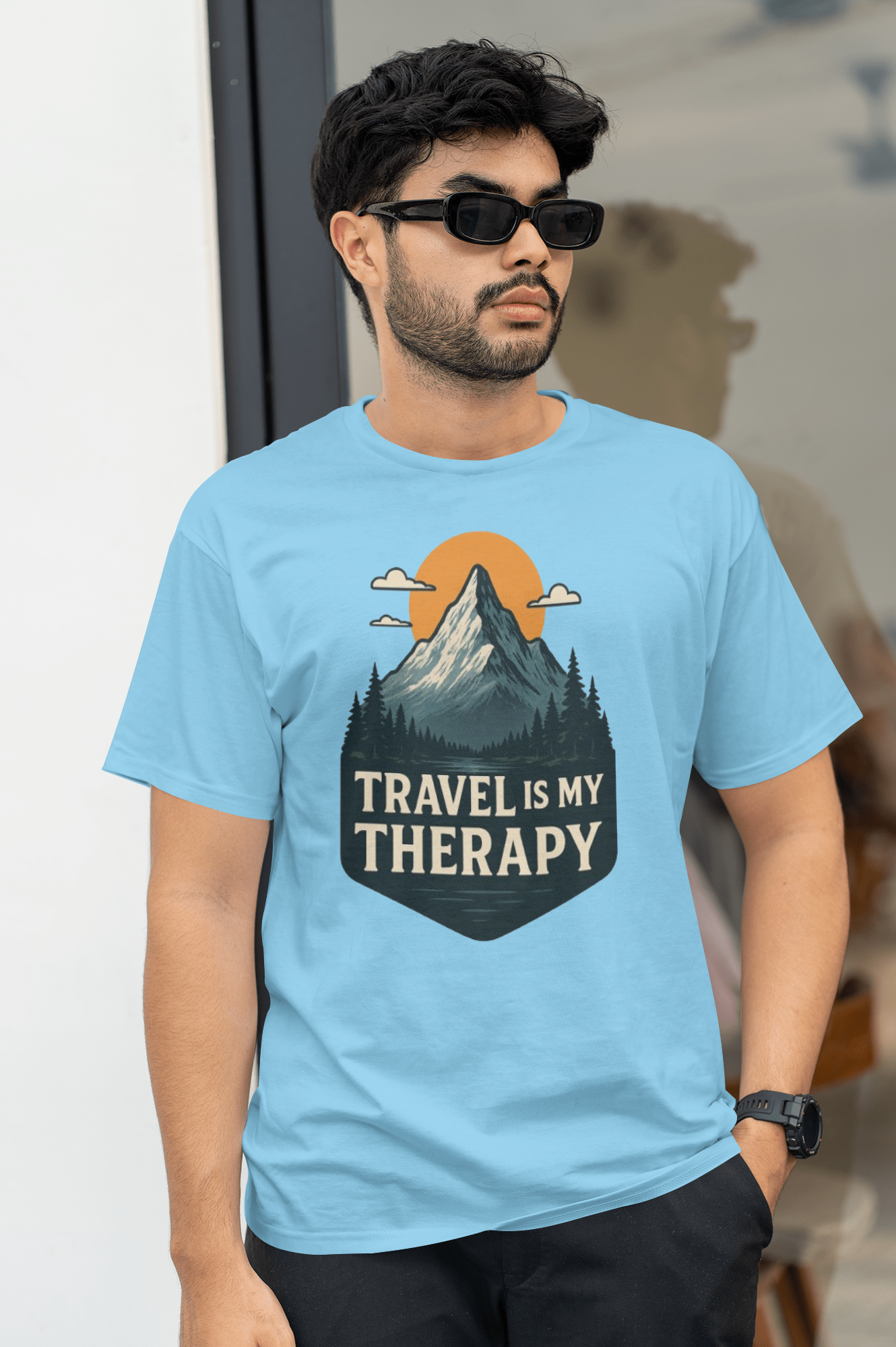 Unleavable Oversized Summer T-shirt Unisex | "Travel is My Therapy" – Wear Your Wanderlust- 100% cotton