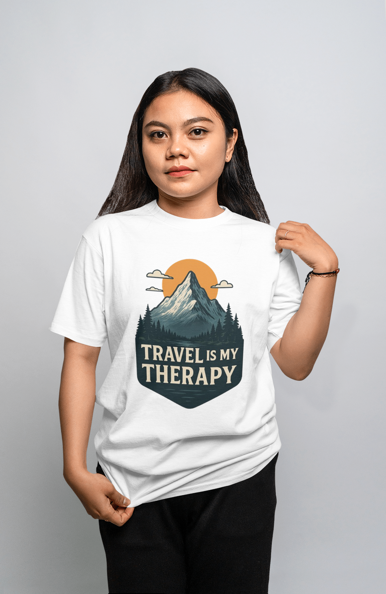 Unleavable Oversized Summer T-shirt Unisex | "Travel is My Therapy" – Wear Your Wanderlust- 100% cotton