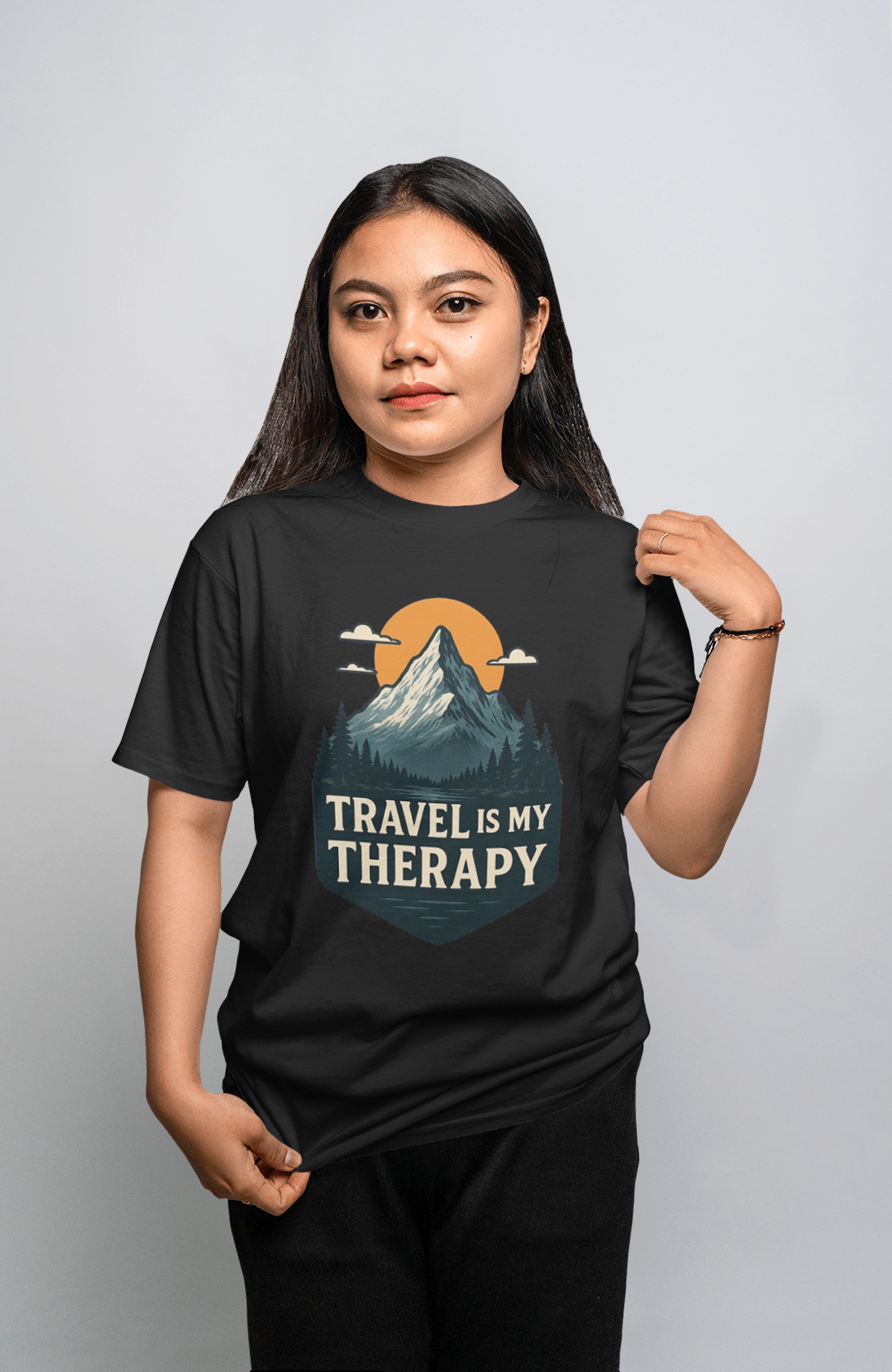 Unleavable Oversized Summer T-shirt Unisex | "Travel is My Therapy" – Wear Your Wanderlust- 100% cotton