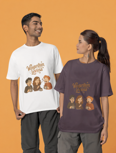 Unleavables Wingardium leviosa coffee lover Oversized Tshirt 100% cotton round neck