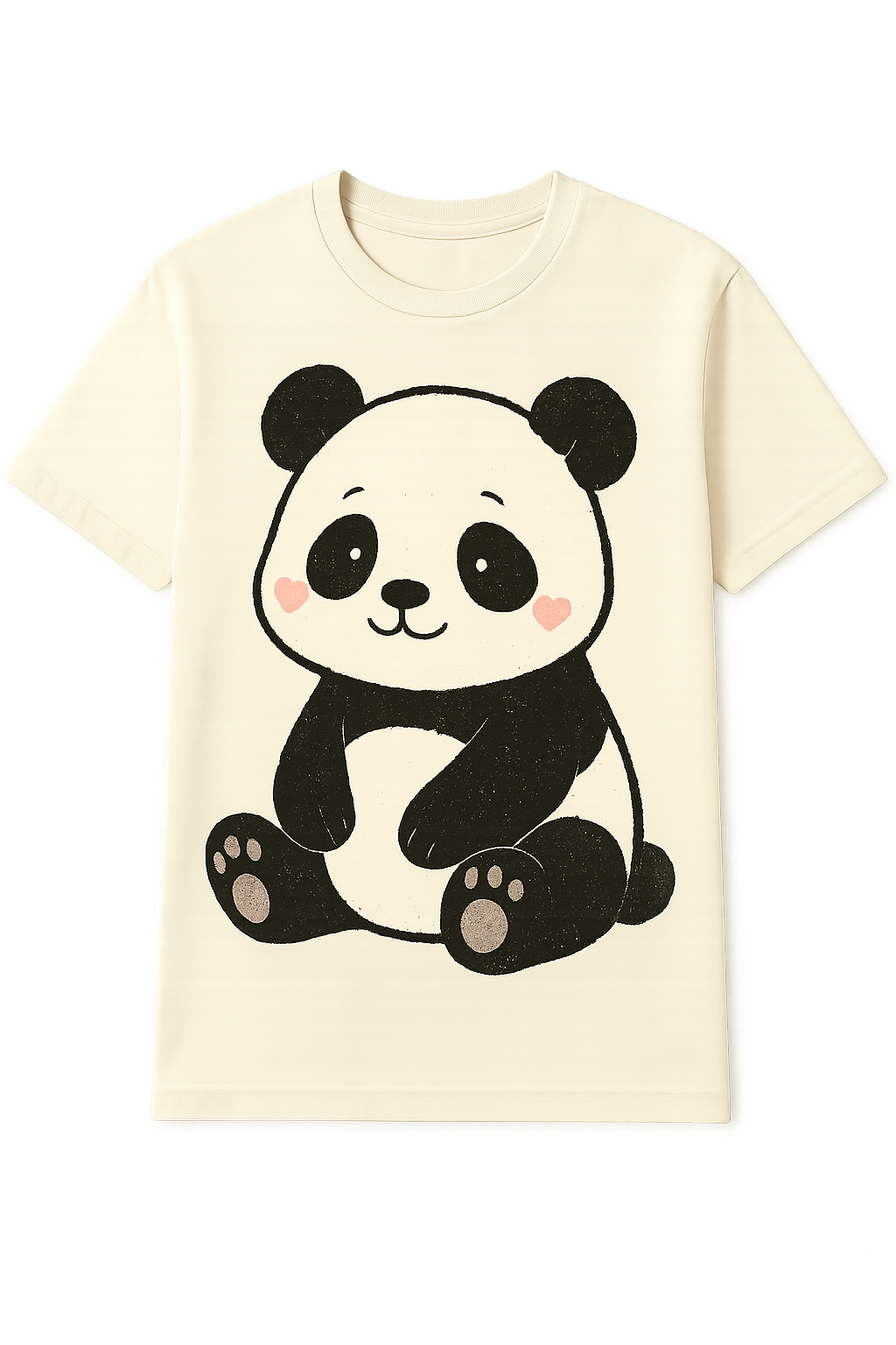 Printed round neck panda Tshirt