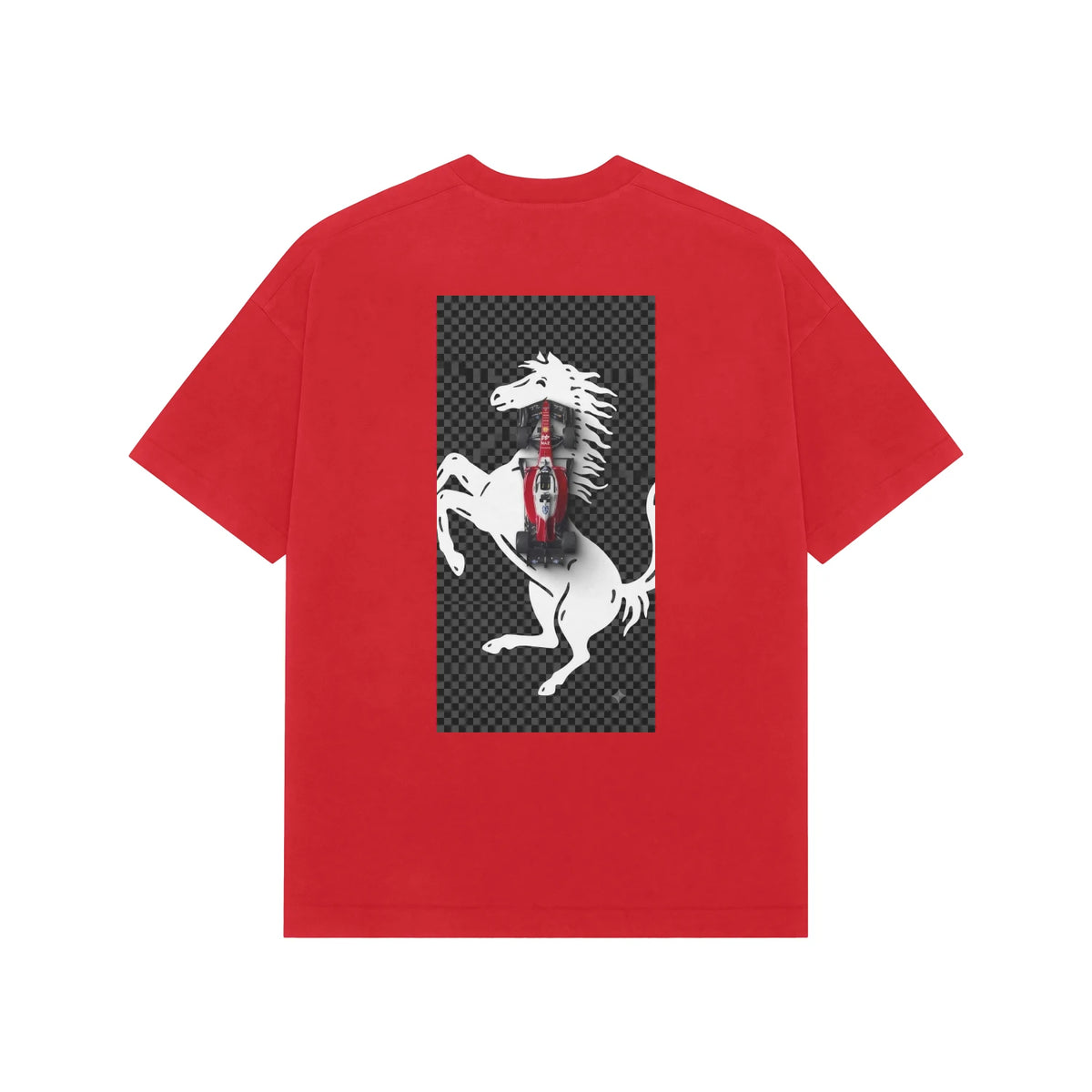 Red Racing Horse Oversized T-Shirt - Red