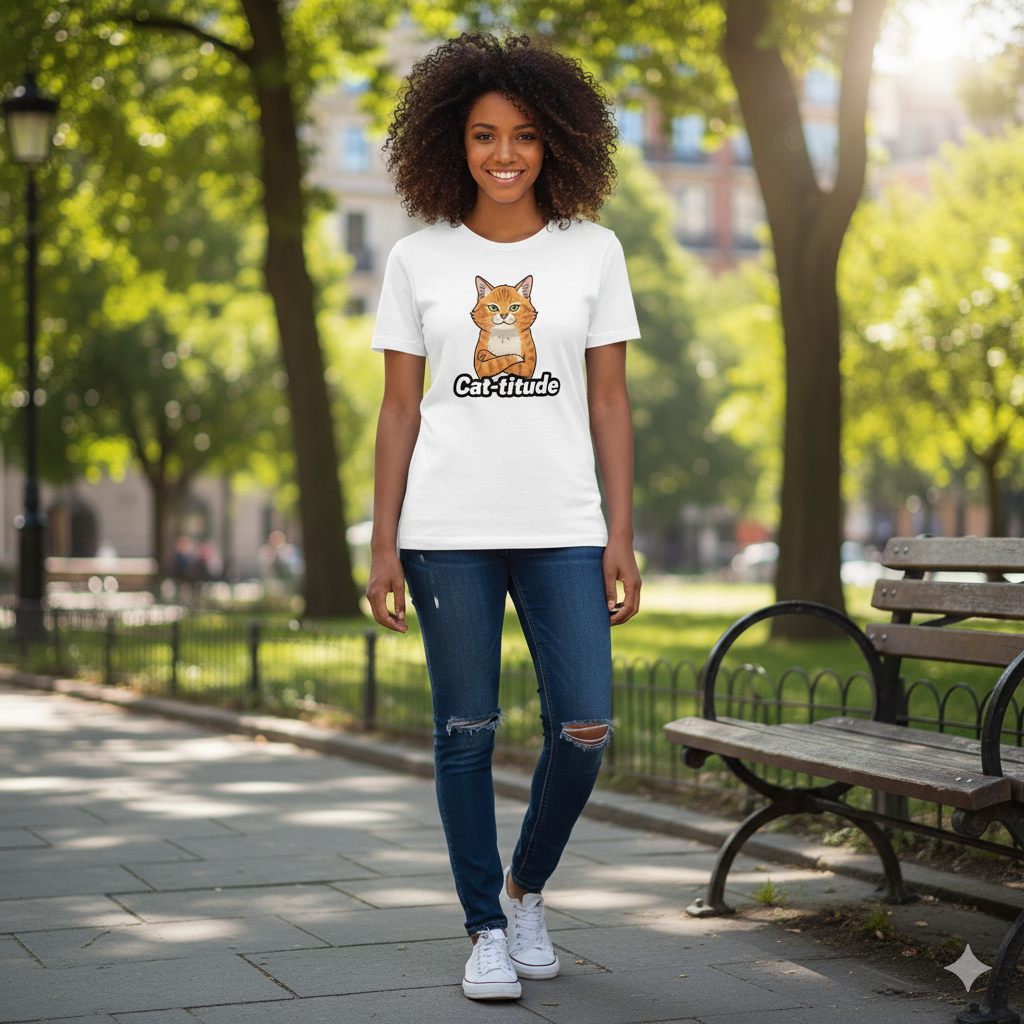 Cat attitude t-shirt for women | Catlover