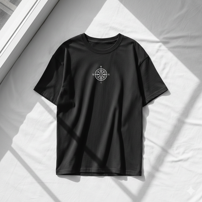 Norse Compass Aesthetic Oversized T-Shirt - Unisex Viking Streetwear - 100% Cotton
