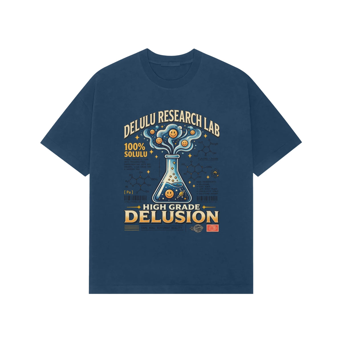 Premium Oversized Tshirt Delulu - Navy Blue
