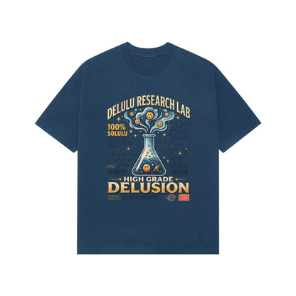 Premium Oversized Tshirt Delulu - Navy Blue