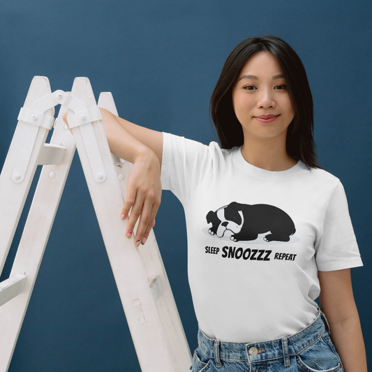 Unleavables "Sleep Snooze Repeat" Lazy Dog Regular Unisex T-Shirt
