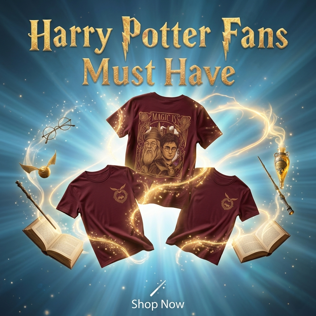 Unleavables Harry Potter Golden Snitch T-Shirt – Hogwarts Graphic Cotton Tee