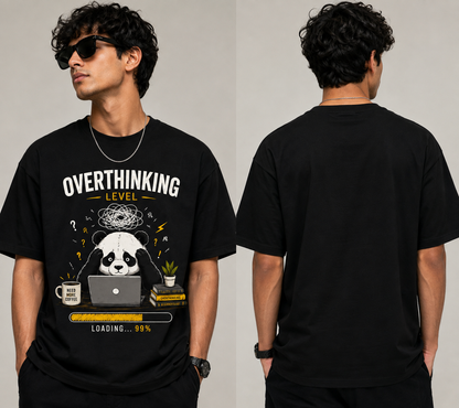 Overthinking Level Panda T-Shirt