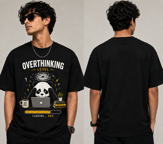 Overthinking Level Panda T-Shirt