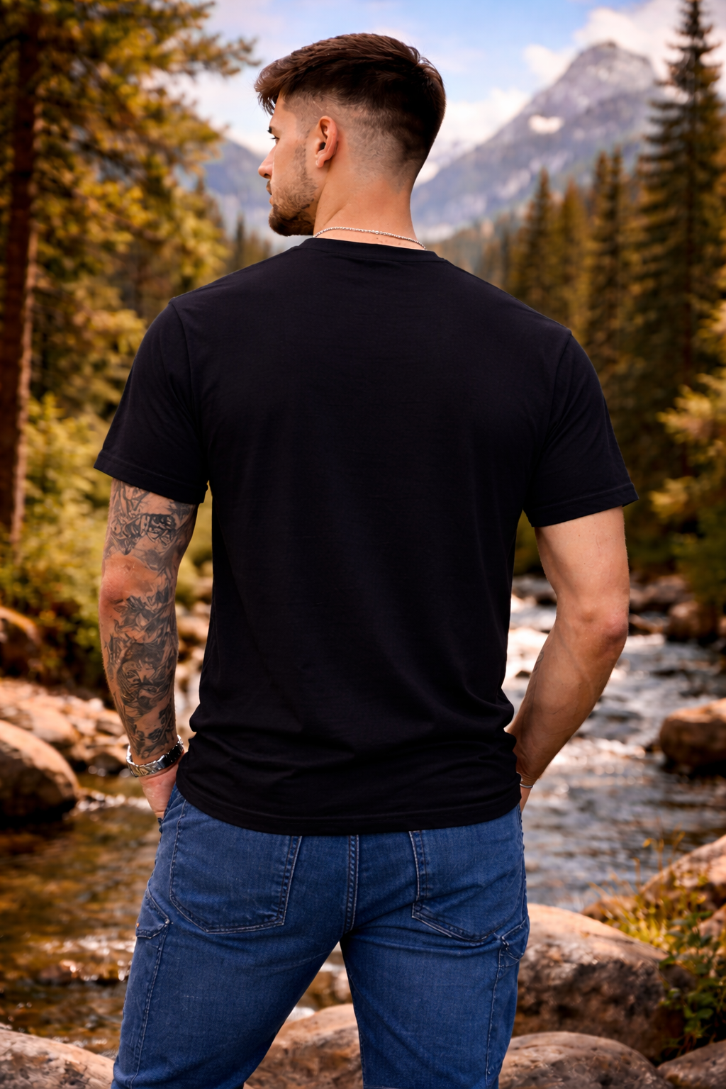 Wolf Face Graphic T-Shirt for Men | Stylish Half Sleeve Cotton Tee